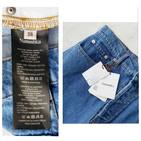 NANUSHKA RUNWAY KEMIA "ORGANIC COTTON" BOYFRIEND DENIM JEANS NWT $375 28 / US-6 - Picture 10 of 12